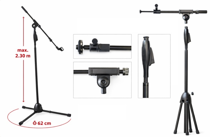 Gilbord MIC-STAND1 τεχνική φωτογραφία με διαστάσεις και λεπτομέρειες